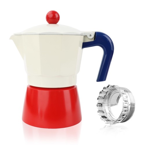 Cup red white - cup, moka