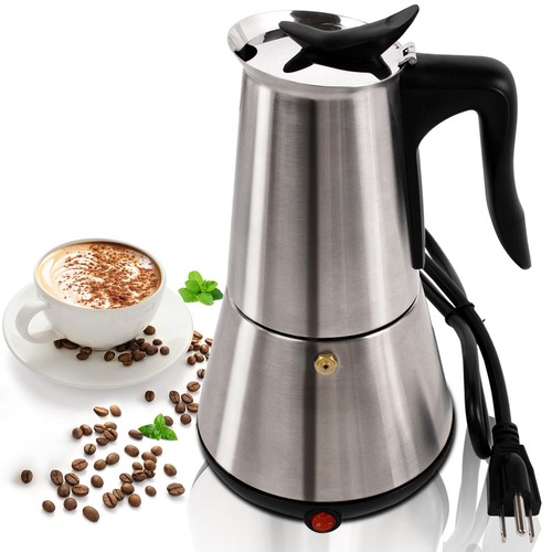 Stainless steel electric moka - stainless,