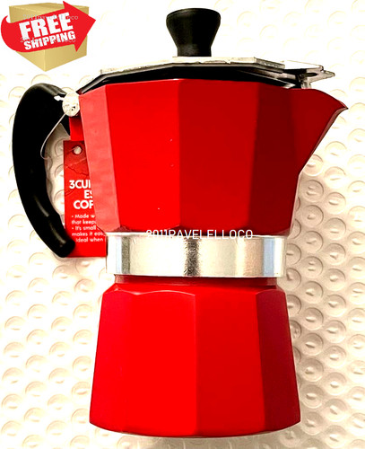 Red stove top espresso coffee - stove,